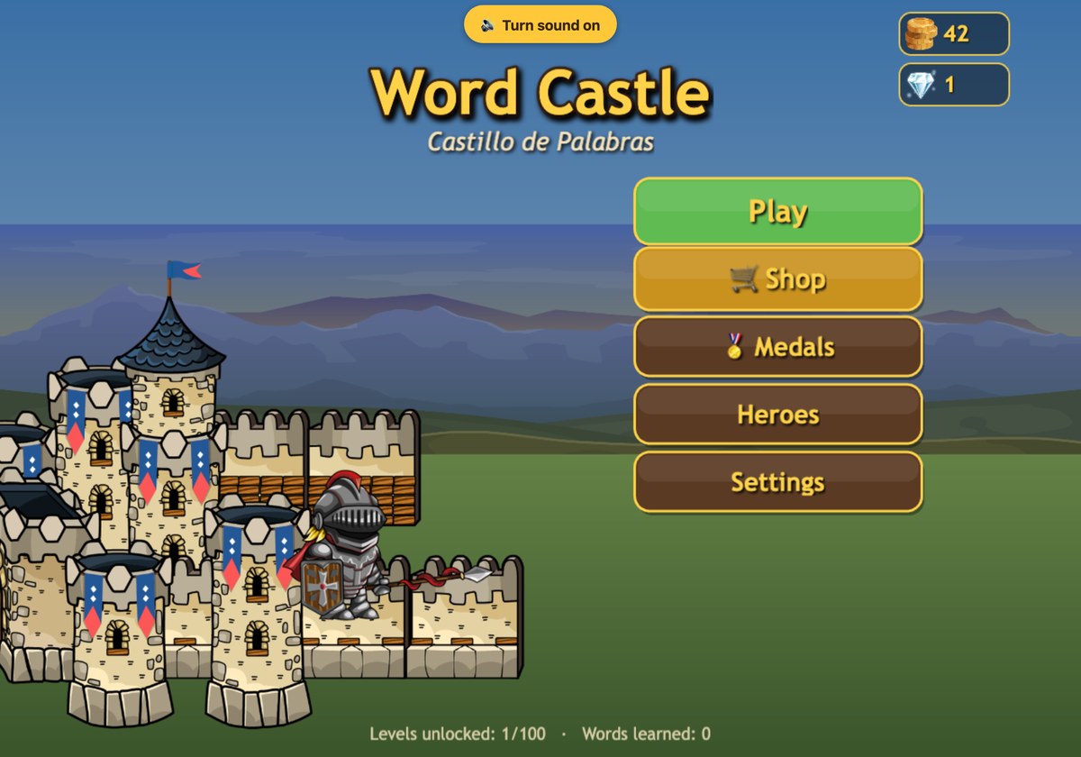 Spanish Words Game for Kids — game screen